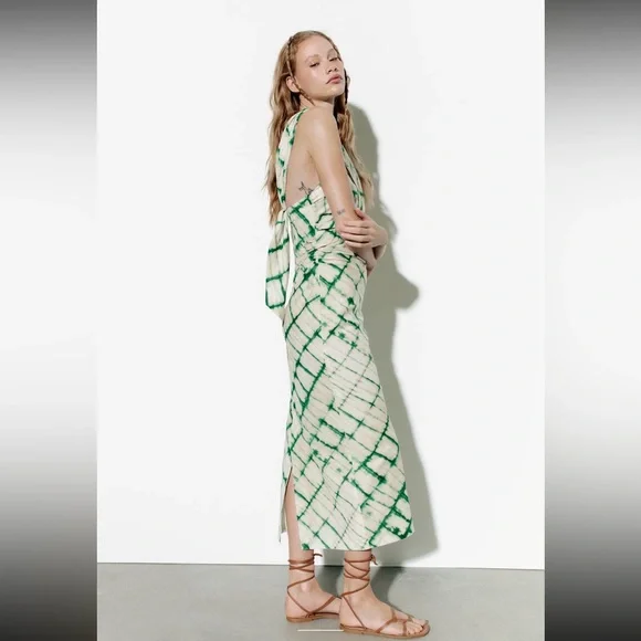 ZARA PRINTED MIDI DRESS - Picture 14 of 15